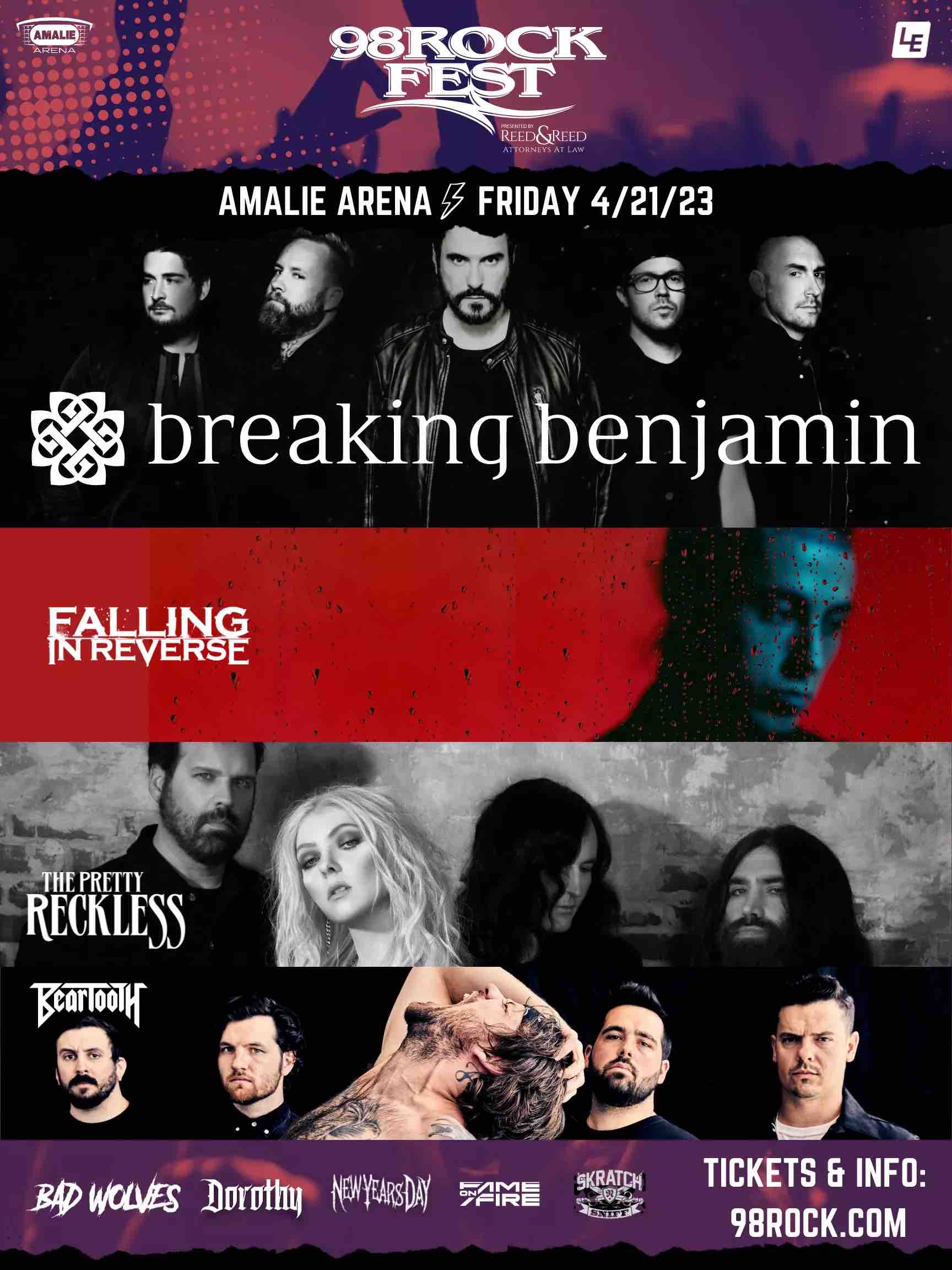 98Rockfest: Breaking Benjamin, Falling In Reverse, The Pretty Reckless, Beartooth & Bad Wolves at Breaking Benjamin Concert Tickets